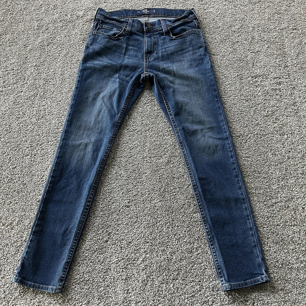 Hollister Epic Flex Skinny Jeans Mens 28x30 Med Wash Blue Denim Stretch Casual
